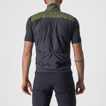 Castelli - vesta ciclism pentru barbati Unlimited Puffy Vest - verde deschis military gri inchis