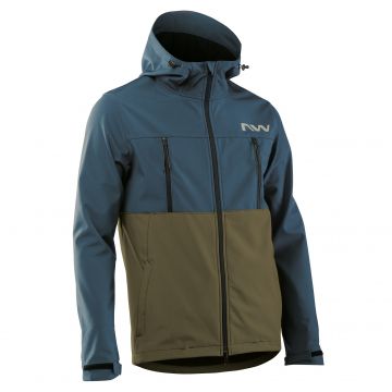 Northwave - jacheta ciclism iarna pentru barbati All mountain Easy Out Softshell - albastru verde army
