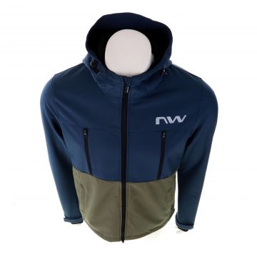 Northwave - jacheta ciclism iarna pentru barbati All mountain Easy Out Softshell - albastru verde army
