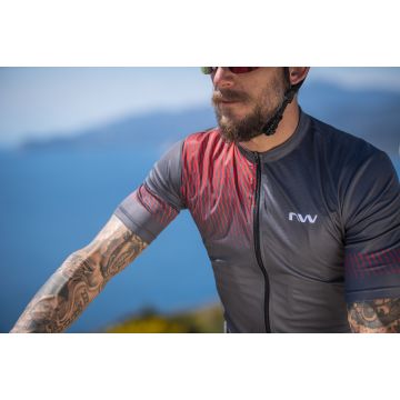 Northwave - tricou ciclism pentru barbati maneca scurta origin jersey - negru gri