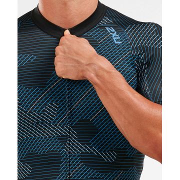 2XU - Aero Cycle Jersey - Tricou ciclism - albastru camuflaj