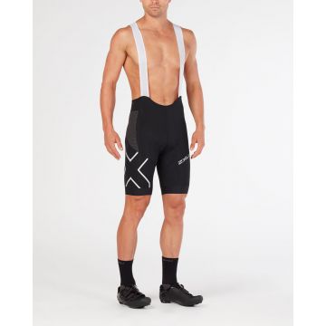 2XU - pantaloni scurti ciclism Bib shorts Compression Cycle SteelX bibs - negru alb