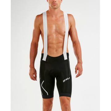 2XU - pantaloni scurti ciclism Bib shorts Compression Cycle SteelX bibs - negru alb