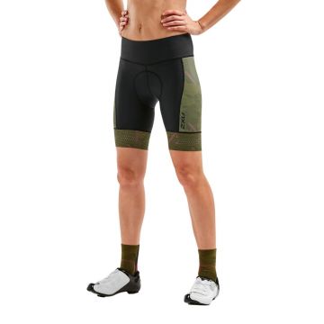 2XU - pantaloni scurti ciclism pentru femei Elite Cycle Shorts - negru verde camuflaj