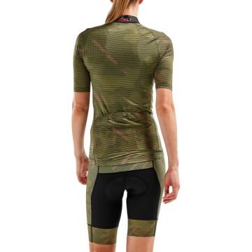 2XU - Tricou pentru ciclism pentru femei - Aero Cycle Jersey - verde camuflaj