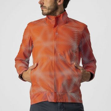 Castelli Commuter Reflex - jacheta ciclism impermeabila portocalie