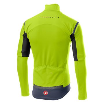 Castelli - Jacheta ciclism vreme rece 2 in 1 cu maneci detasabile, Perfetto Ros Convertible - galben fluo negru gri
