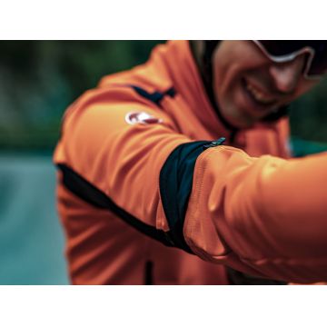 Castelli - Jacheta ciclism vreme rece 2 in 1 cu maneci detasabile, Perfetto Ros Convertible - galben fluo negru gri