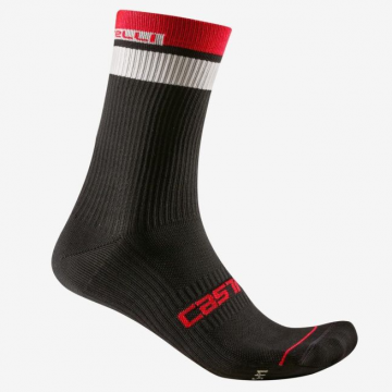 Castelli - sosete ciclism - Gara Thermal 18 - negru |alb | rosu