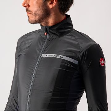 Castelli Squadra stretch - jacheta ciclism anti vant - negru-antracit