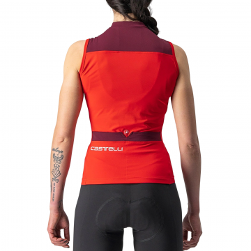 Castelli - tricou pentru ciclism fara maneci pentru femei Solaris sleeveless jersey - rosu visiniu