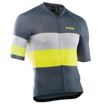 Northwave - Tricou ciclism maneca scurta barbati - Blade Air - gri inchis/galben