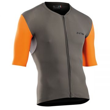 Northwave - tricou pentru ciclism cu maneca scurta Extreme Jersey - verde olive portocaliu