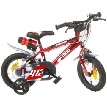 Bicicleta copii 3-5 ani, 12 inch, Rosu, Dino Bikes DB412US06