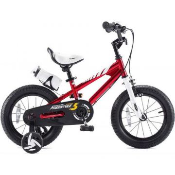 Bicicleta Copii RoyalBaby Freestyle, Roti 14inch, frana U-Brake, cadru otel, roti ajutatoare (Rosu)