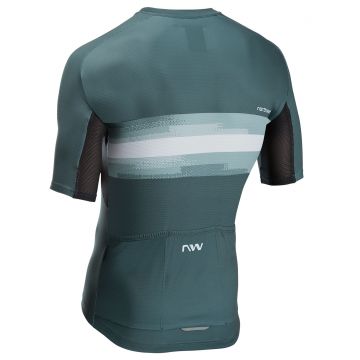 Northwave - tricou ciclism maneca scurta regular fit - Force Evo - verde Sage | gri deschis
