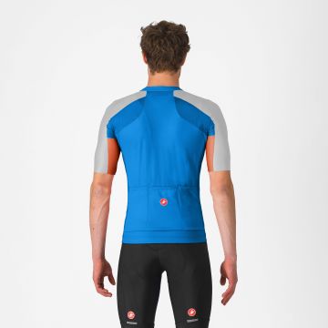 Castelli - tricou ciclism maneca scurta regular fit - Entrata 6 Jersey - albastru | argintiu