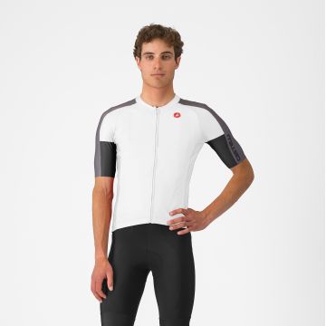Castelli - tricou ciclism maneca scurta regular fit - Entrata 6 Jersey - ivoar | gri