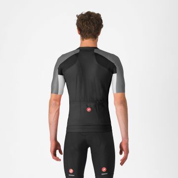 Castelli - tricou ciclism maneca scurta regular fit - Entrata 6 Jersey - negru | gri