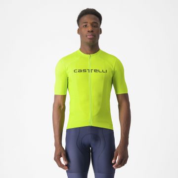 Castelli - tricou ciclism maneca scurta regular fit - Prologo Lite Jersey - 16-38 gr C - verde lime | verde inchis