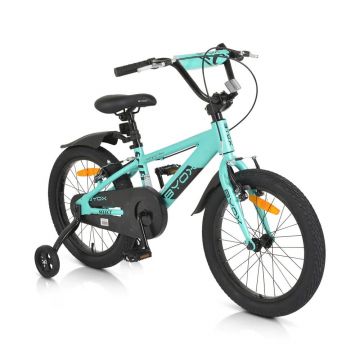 Bicicleta pentru baieti cu roti ajutatoare 18 inch Moni Byox Alloy Select Verde Menta Bicicleta pentru baieti cu roti ajutatoare 18 inch Moni Byox Alloy Select Verde Menta
