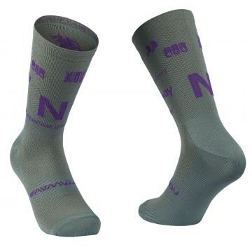 Northwave - sosete ciclism - Type - inaltime 18 cm - verde Sage | mov Deep Purple