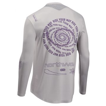 Northwave - tricou ciclism maneca lunga - Edge 2 Jersey Long Sleeve - Light Grey | Dark Purple
