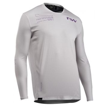 Northwave - tricou ciclism maneca lunga - Edge 2 Jersey Long Sleeve - Light Grey | Dark Purple