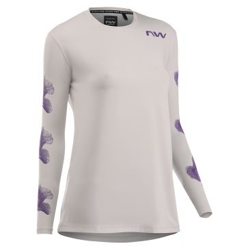 Northwave - tricou ciclism maneca lunga - Xtrail Woman Long Sleeve Jersey - Light Grey | Dark Purple