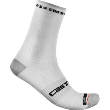 Sosete Castelli Rosso Corsa PRO 15 unisex, L/XL 40-43, Alb