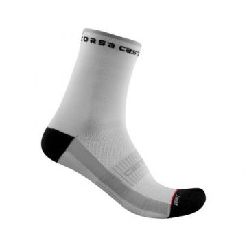 Sosete Castelli Rosso Corsa W 11 pentru femei, L/XL 39-41, Alb/Negru