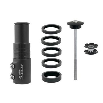 Prelungitor gat furca Force F-Adapter 1.1/8 aluminiu, Negru