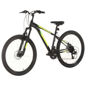 vidaXL Bicicletă montană cu 21 viteze, roată 27,5 inci, negru, 38 cm