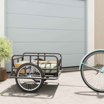 vidaXL Remorcă de bicicletă, negru, 130x73x48,5 cm, oțel
