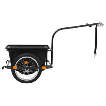 vidaXL Remorcă de bicicletă pentru mărfuri, 50 L, negru