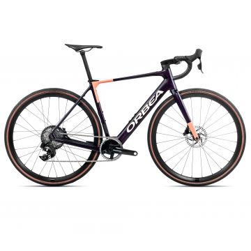 Bicicletă electrică șosea Orbea GAIN M21e 1X - Fantasy Purple Carbon View (Gloss) | Orange Cloud (Matt)