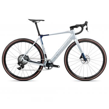 Bicicletă electrică șosea Orbea GAIN M21e 1X - Halo Silver (Matt) | Blue Carbon View (Gloss)