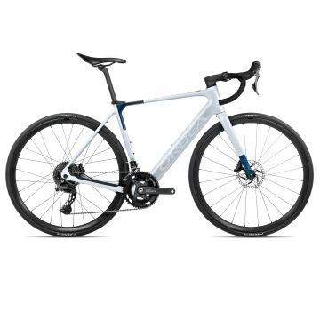 Bicicletă electrică șosea Orbea GAIN M40 - Halo Silver (Matt) | Blue Carbon View (Gloss)