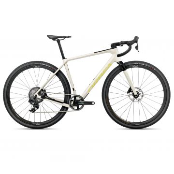 Bicicletă gravel Orbea TERRA M21eTEAM 1X - Ivory White | Spicy Lime (Gloss)