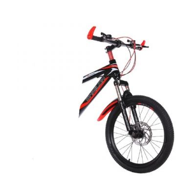 Bicicleta 20 inch Go Kart Shim 2, frana disc, 7 viteze, 7-10 ani, negru cu rosu