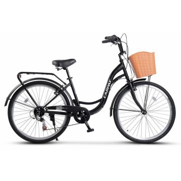 Bicicleta City Carpat C26263A NegruAlb, roti 26 inch, 7 viteze, inaltime utilizator 150-165 cm, greutate suportata 120 kg Bicicleta City Carpat C26263A NegruAlb, roti 26 inch, 7 viteze, inaltime utilizator 150-165 cm, greutate suportata 120 kg