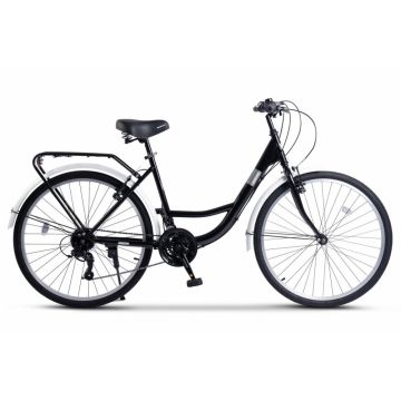 Bicicleta City Classic, Echipare Linie Carpat, 21 Viteze, roti 26 Inch, fV-Brake, Rich R2632A, Negru Bicicleta City Classic, Echipare Linie Carpat, 21 Viteze, roti 26 Inch, fV-Brake, Rich R2632A, Negru