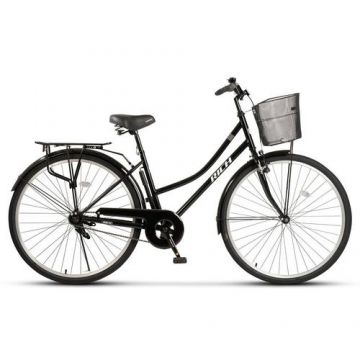 Bicicleta City Rich Dunarea R2892A, roti 28inch, cadru otel, Sistem franare V-brake, Negru/Alb