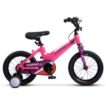 Bicicleta Copii 4-6 ani Carpat PRO C16122B, roti 16inch, Sistem franare U-brake, Roz/Fucsia
