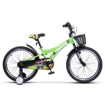 Bicicleta Copii 5-7 ani Velors V1801A, roti 18inch, frana tip V-brake, Verde