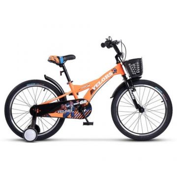 Bicicleta Copii 7-10 ani Velors V2001A, roti 20inch, frana tip V-brake, Portocaliu