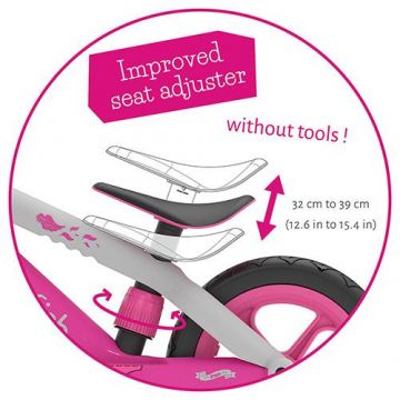 Bicicleta copii fara pedale Chillafish BMXie 02 Pink cu suport pentru picioare si frana integrata, varsta 2-5 ani, scaun reglabil de la 32 la 39 cm, anvelopele RubberSkin Bicicleta copii fara pedale Chillafish BMXie 02 Pink cu suport pentru picioare si frana integrata, varsta 2-5 ani, scaun reglabil de la 32 la 39 cm, anvelopele RubberSkin