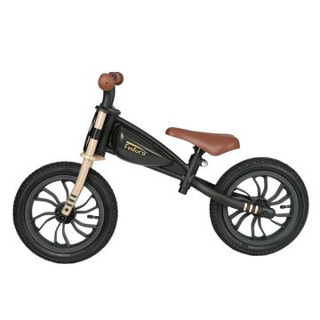 Bicicleta copii fara pedale QPlay Feduro Negru-Auriu Balance bike, roti 12 inch gonflabile, sa ajustabila din piele ecologica, varsta 3-6 ani Bicicleta copii fara pedale QPlay Feduro Negru-Auriu Balance bike, roti 12 inch gonflabile, sa ajustabila din piele ecologica, varsta 3-6 ani