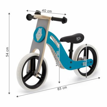 Bicicleta de echilibru din lemn Kinderkraft Uniq Turqouise cu scaun moale reglabil, roti din spuma EVA, maner pentru transport, pana la 35 kg Bicicleta de echilibru din lemn Kinderkraft Uniq Turqouise cu scaun moale reglabil, roti din spuma EVA, maner pentru transport, pana la 35 kg