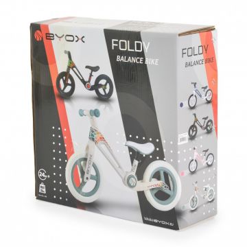Bicicleta de echilibru fara pedale pentru copii Byox Foldy Blue, Design pliabil, Roti 12 inch din PU rezistent, Sezut ergonomic reglabil, Manere confortabile antiderapante, Varsta recomandata 2ani+ Bicicleta de echilibru fara pedale pentru copii Byox Foldy Blue, Design pliabil, Roti 12 inch din PU rezistent, Sezut ergonomic reglabil, Manere confortabile antiderapante, Varsta recomandata 2ani+